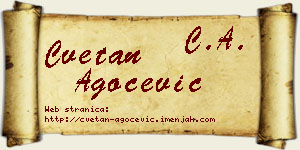 Cvetan Agočević vizit kartica